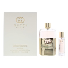 Подарочный набор из 2 предметов Gucci Guilty для женщин 3 унции парфюмированной воды Pour Femme Spray + 0,5 унции EDP Travel Spray