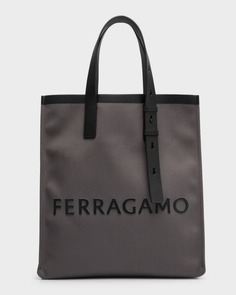 Мужская холщовая большая сумка с логотипом Ferragamo