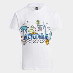 Футболка adidas Cotton Graphic, белый/мультиколор
