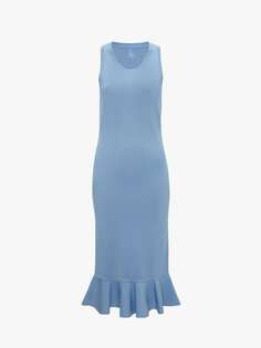 Платье без рукавов с оборками JW Anderson, голубой