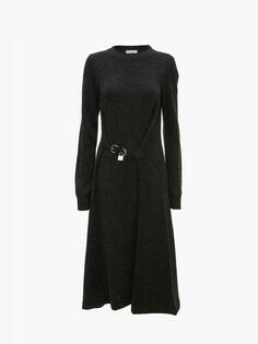 Платье с завязками на замке JW Anderson, темно-серый меланж
