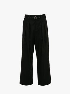 Широкие брюки со складками спереди JW Anderson, черный