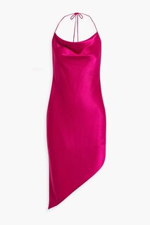 Платье мини Harmony асимметричного кроя из атласного крепа с вырезом халтер ALICE + OLIVIA, пурпурный