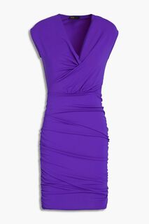 Мини-платье из эластичного джерси со сборками MAJE, фиолетовый