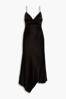 Платье миди из атласного крепа Harmony с вырезами ALICE + OLIVIA, черный