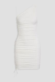 Платье мини Binnie на одно плечо со сборками из эластичного джерси ALICE + OLIVIA, белый