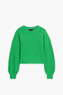 Укороченный кашемировый свитер Ansley ALICE + OLIVIA, зеленый