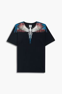 Футболка из хлопкового джерси с принтом MARCELO BURLON, синий