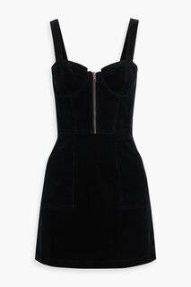 Платье мини Keely из вельвета с добавлением хлопка Alice + Olivia, черный