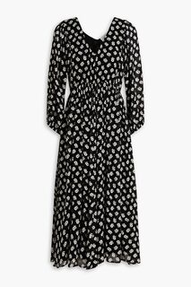 Шифоновое платье миди Aboodi с цветочным принтом AMERICAN VINTAGE, черный