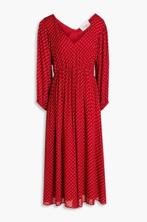 Шифоновое платье миди Aboodi в горошек AMERICAN VINTAGE, красный