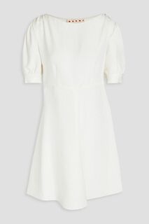 Жаккардовое мини-платье со сборками MARNI, белый