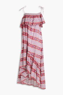 Платье Austin асимметричного кроя из хлопка с цветочным принтом ANTIK BATIK, красный
