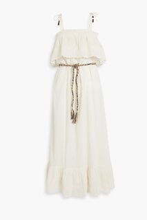 Платье макси Felicia из хлопка с оборками в горошек ANTIK BATIK, экру