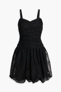 Кружевное мини-платье со сборками ANNA SUI, черный
