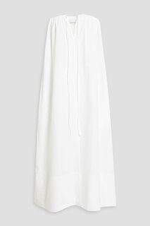 Платье миди без бретелек из хлопкового поплина ANOTHER TOMORROW, белый