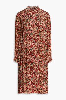 Платье миди из крепдешина Colline со сборками и цветочным принтом ANTIK BATIK, бордовый
