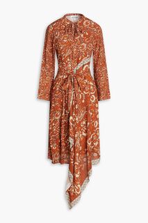 Платье миди из крепдешина Dansy с цветочным принтом ANTIK BATIK, коричневый