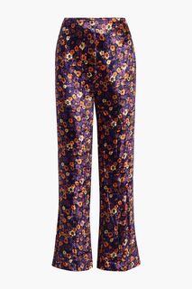 Paoli бархатные брюки прямого кроя с цветочным принтом ANTIK BATIK, фиолетовый
