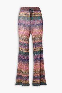 Полосатые расклешенные брюки ребристой вязки MARQUES&apos; ALMEIDA, розовый