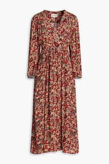 Платье миди из крепдешина Colline с цветочным принтом ANTIK BATIK, бордовый