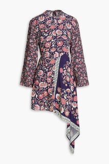 Платье миди Dansy из крепдешина асимметричного цвета с цветочным принтом ANTIK BATIK, фиолетовый