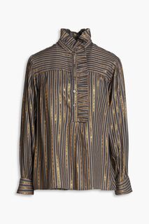Твиловая блузка Eddy в полоску с эффектом металлик ANTIK BATIK, серый