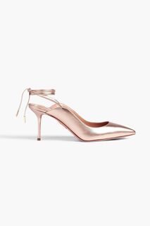 Кожаные туфли Sade 75 с эффектом металлик AQUAZZURA, латунный