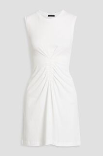 Мини-платье из хлопкового джерси со сборками ATM ANTHONY THOMAS MELILLO, белый