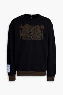 Толстовка из хлопковой махры с французской вышивкой MCQ ALEXANDER MCQUEEN, черный