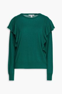 Кашемировый свитер с оборками AUTUMN CASHMERE, изумрудный