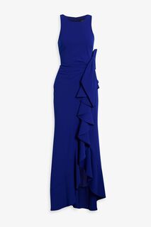 Платье из крепа с бантом и оборками BADGLEY MISCHKA, синий
