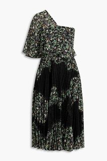 Платье-купе fil с цветочным принтом на одно плечо и кружевное платье миди MIKAEL AGHAL, черный