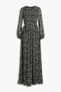 Платье макси fil-купе со сборками и цветочным принтом металлик MIKAEL AGHAL, черный