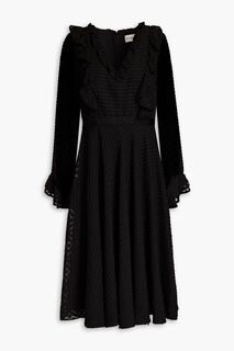 Шифоновое платье-купе с оборками MIKAEL AGHAL, черный