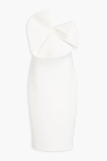 Платье с аквалангом без бретелек и бантом BADGLEY MISCHKA, белый