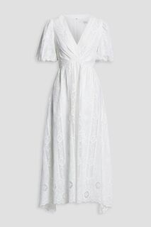 Платье миди из кружева со сборками BADGLEY MISCHKA, белый
