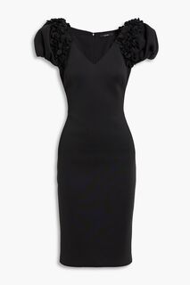 Платье с аквалангом с цветочной аппликацией BADGLEY MISCHKA, черный