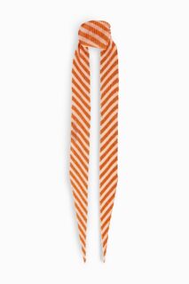 Полосатый шарф металлизированной вязки крючком MISSONI, оранжевый