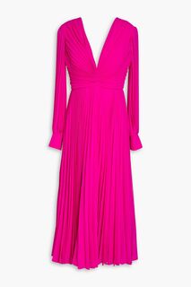 Платье миди из шифона со складками и сборками BADGLEY MISCHKA, розовый