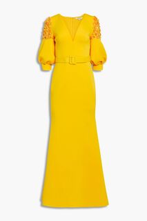 Украшенное платье с аквалангом с поясом BADGLEY MISCHKA, желтый