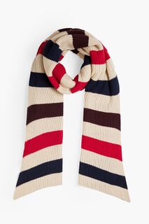 Полосатый шерстяной шарф в рубчик MISSONI, разноцветный