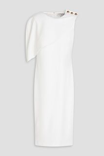Платье миди из крепа с пуговицами BADGLEY MISCHKA, белый