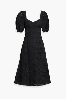 Платье миди из кружева макраме ML MONIQUE LHUILLIER, черный