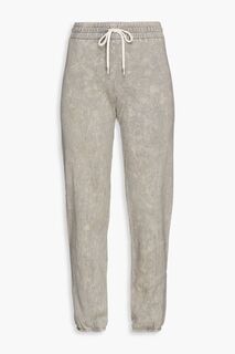Укороченные спортивные брюки из хлопкового флиса кислотной стирки MONROW, серый