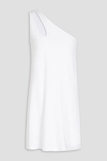 Мини-платье на одно плечо из джерси из смесового органического хлопка MONROW, белый