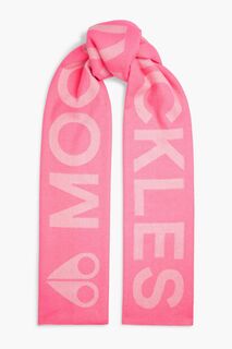 Жаккардовый шарф из смеси шерсти и кашемира MOOSE KNUCKLES, розовый