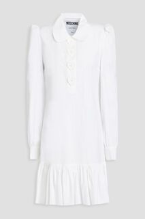 Платье-рубашка мини из хлопкового поплина MOSCHINO, белый