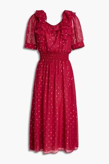 Платье миди Romeo из жоржета с эффектом металлик-купе BA&amp;SH, красный Ba&Sh