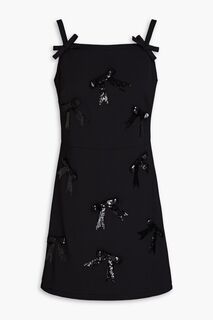 Украшенное платье мини из крепа MSGM, черный